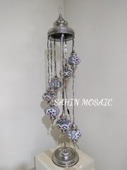 FLOOR LAMP WITH  7 LARGE GLOBES and CHROME FINISH ,ID:131 - TurkishLights.NET