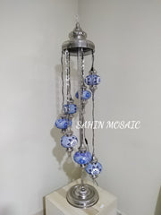 FLOOR LAMP WITH  7 LARGE GLOBES and CHROME FINISH ,ID:131 - TurkishLights.NET