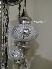 FLOOR LAMP WITH  7 LARGE GLOBES and CHROME FINISH ,ID:131 - TurkishLights.NET