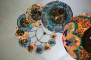11-BALL TURKISH  MOSAIC CHANDELIER WITH LARGE GLOBES, PICK YOUR GLOBES