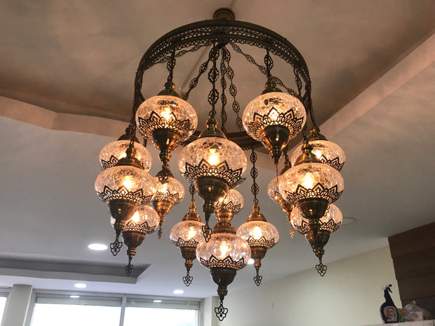 15-BALL TURKISH SULTAN OTTOMAN CHANDELIER, FREE SHIPPING - TurkishLights.NET