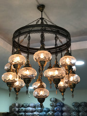 15-BALL TURKISH SULTAN OTTOMAN CHANDELIER, FREE SHIPPING - TurkishLights.NET