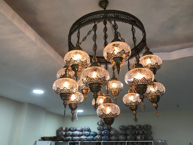 15-BALL TURKISH SULTAN OTTOMAN CHANDELIER, FREE SHIPPING - TurkishLights.NET