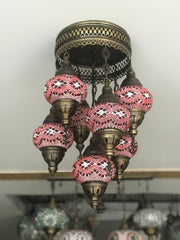 7 - BALL SULTAN  CHANDELIER , Short Chandelier Flush Against the ceiling - TurkishLights.NET