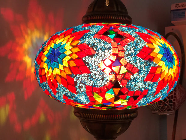 MOSAIC TABLE LAMP - EXTRA LARGE GLOBE - TurkishLights.NET