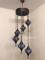 Chandelier With light in ceiling 155 (Large globe) - TurkishLights.NET