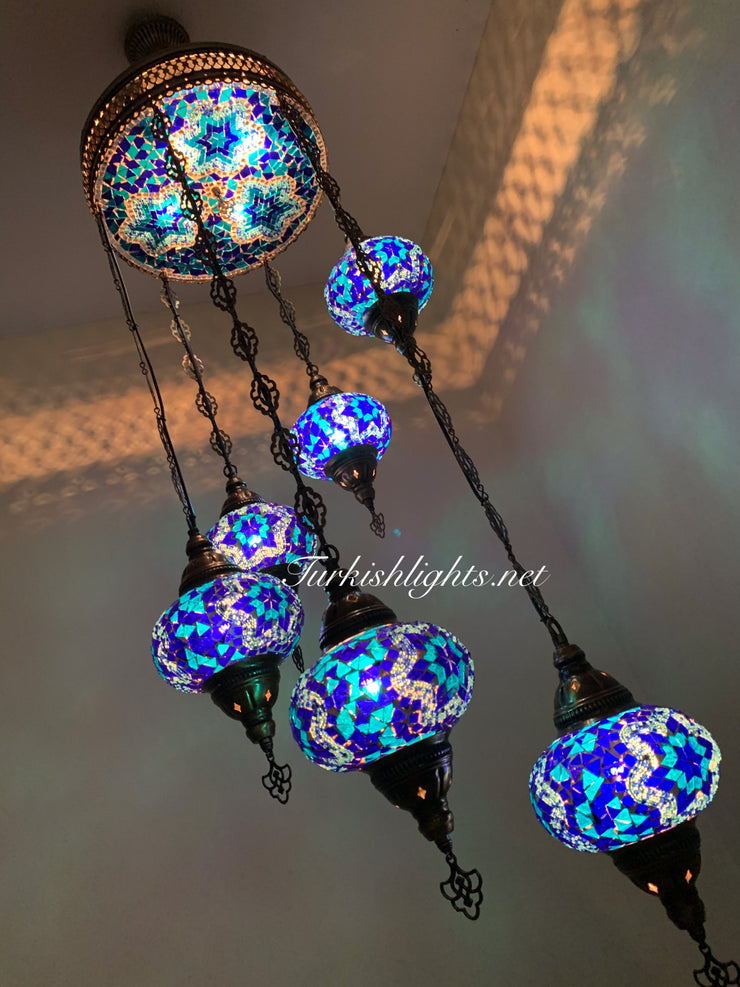 Chandelier With light in ceiling 155 (Large globe) - TurkishLights.NET