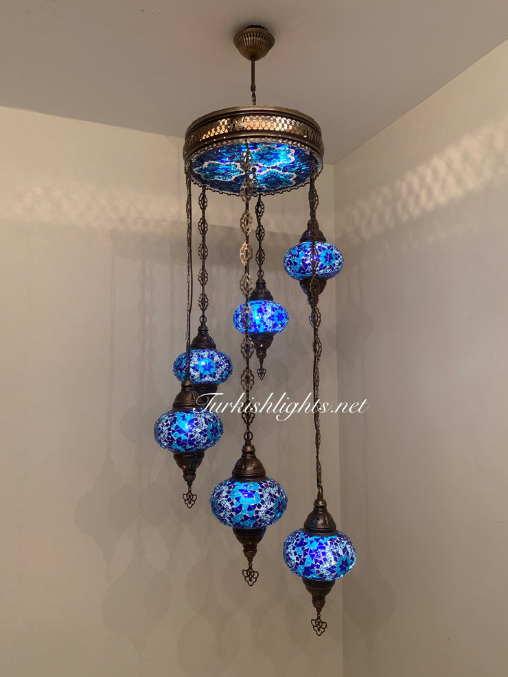 Chandelier With light in ceiling 155 (Large globe) - TurkishLights.NET