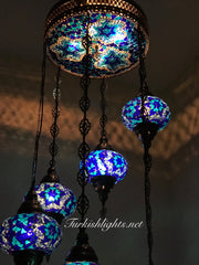 Chandelier With light in ceiling 155 (Large globe) - TurkishLights.NET