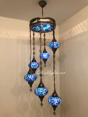 Chandelier With light in ceiling 155 (Large globe) - TurkishLights.NET