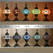Single Turkish Mosaic Table Lamp With Large Globe ID:125 - TurkishLights.NET