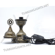 Single Turkish Mosaic Table Lamp With Large Globe ID:125 - TurkishLights.NET