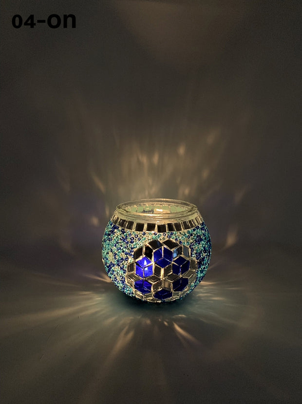 Turkish Mosaic  Candle Holder, Product Id: 139 - TurkishLights.NET