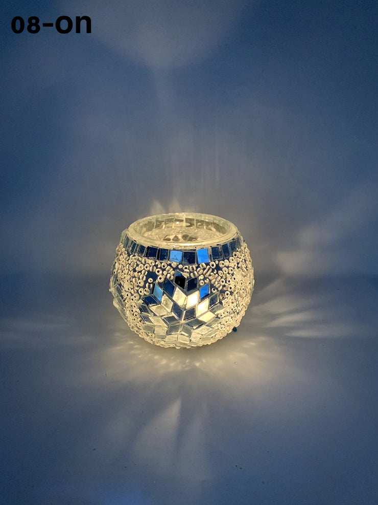 Turkish Mosaic  Candle Holder, Product Id: ch-08 - TurkishLights.NET