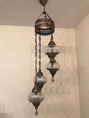 Ottoman Chandelier with 4 Cracked Globes (water drop model) , ID:147 - TurkishLights.NET