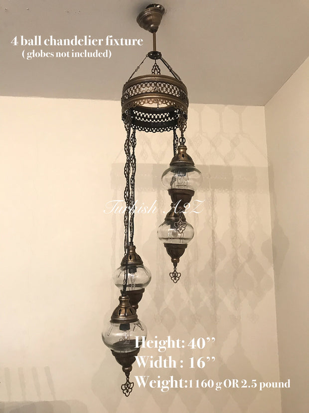 Turkish Mosaic Chandelier Fixtures (Not Included Globes) - TurkishLights.NET