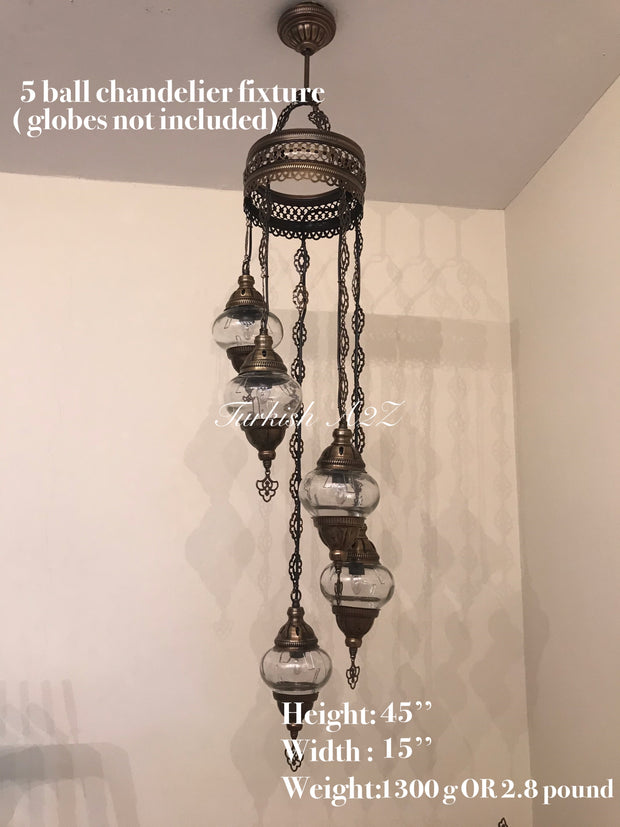 Turkish Mosaic Chandelier Fixtures (Not Included Globes) - TurkishLights.NET