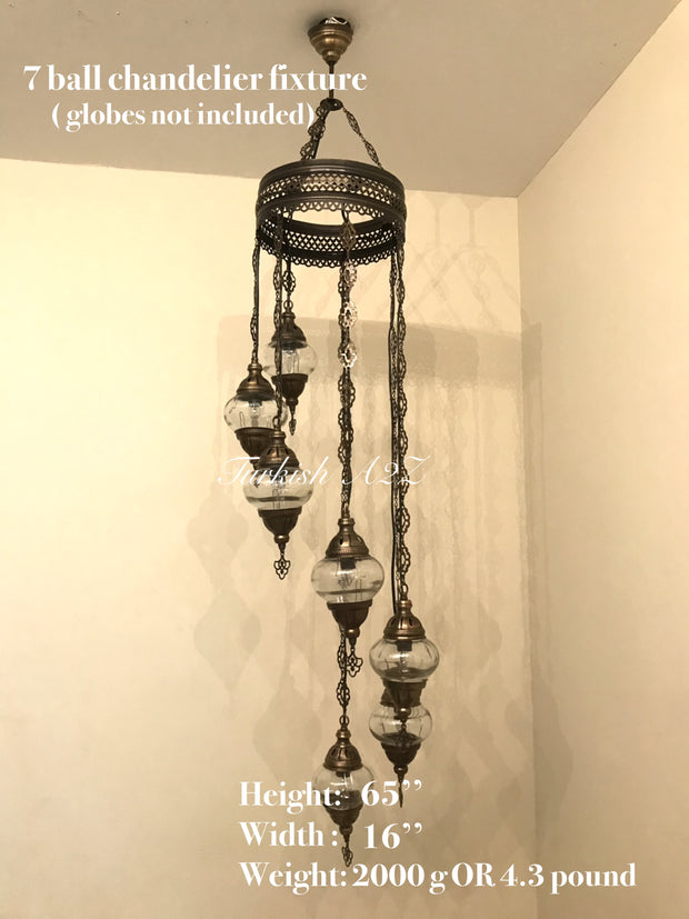 Turkish Mosaic Chandelier Fixtures (Not Included Globes) - TurkishLights.NET