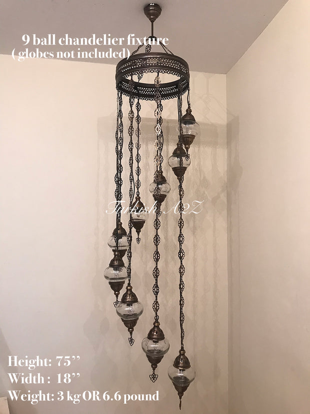 Turkish Mosaic Chandelier Fixtures (Not Included Globes) - TurkishLights.NET