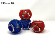 Set Of 4 Turkish Mosaic Candle Holders,ID: 139-10 - TurkishLights.NET