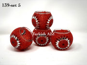 Set Of 4 Turkish Mosaic Candle Holders,ID: 139-05 - TurkishLights.NET