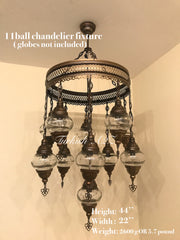 Turkish Mosaic Chandelier Fixtures (Not Included Globes) - TurkishLights.NET