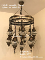 Turkish Mosaic Chandelier Fixtures (Not Included Globes) - TurkishLights.NET