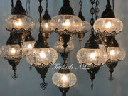 Chandelier with 15 Cracked Globes (Sultan model) , ID:148 - TurkishLights.NET
