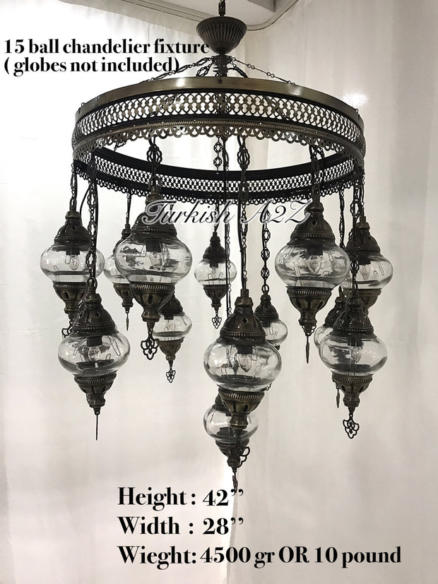 Turkish Mosaic Chandelier Fixtures (Not Included Globes) - TurkishLights.NET