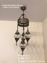 Turkish Mosaic Chandelier Fixtures (Not Included Globes) - TurkishLights.NET