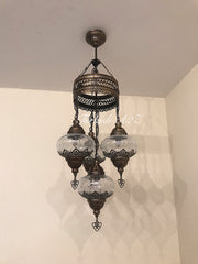 Chandelier with 4 Cracked Globes (Sultan model) , ID:148 - TurkishLights.NET