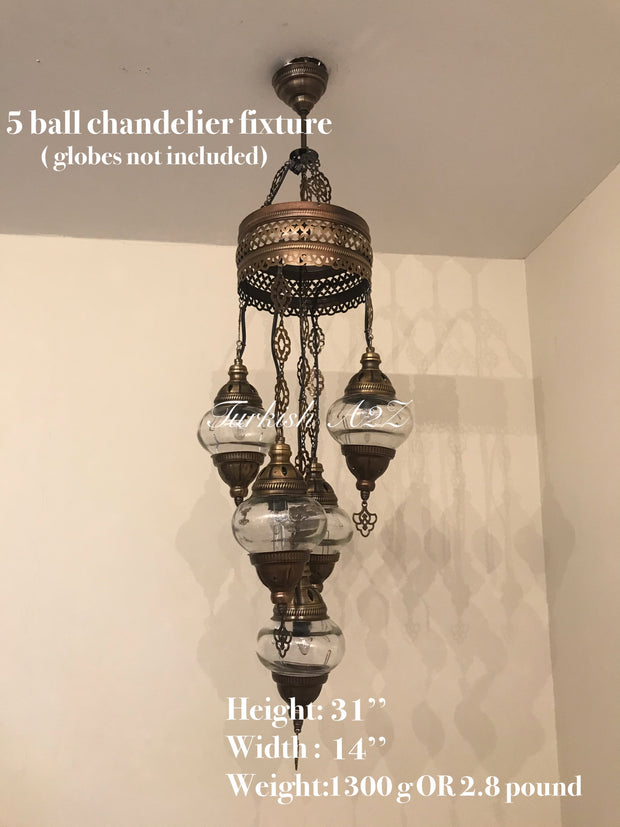 Turkish Mosaic Chandelier Fixtures (Not Included Globes) - TurkishLights.NET