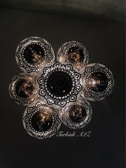 Chandelier with 7 Cracked Globes (Sultan model) , ID:148 - TurkishLights.NET