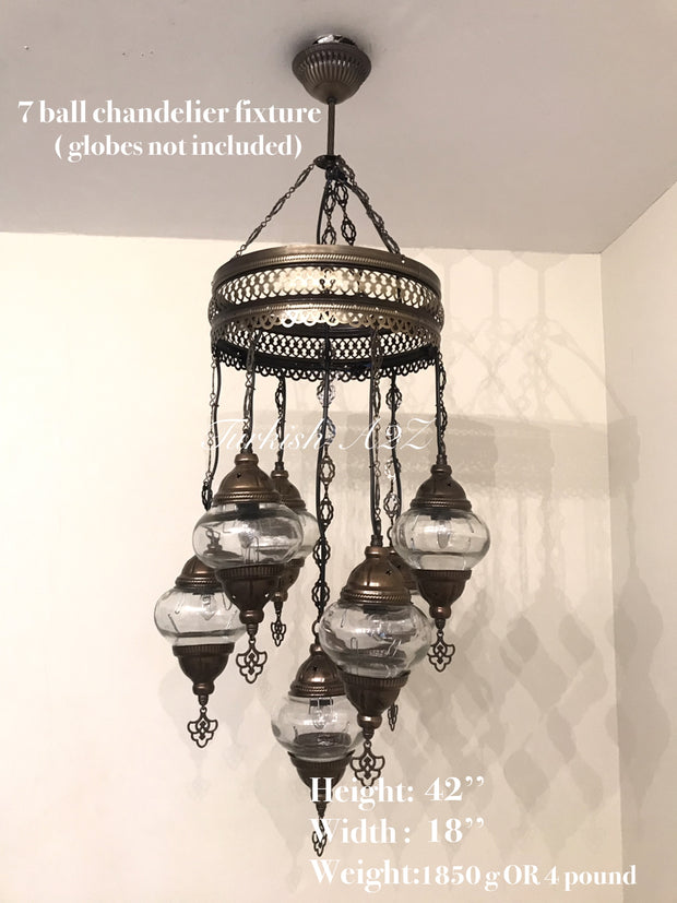 Turkish Mosaic Chandelier Fixtures (Not Included Globes) - TurkishLights.NET