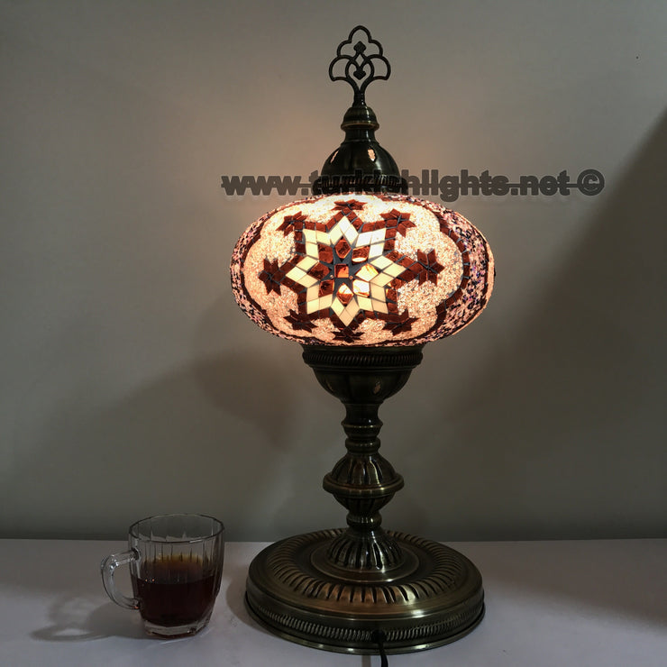 Turkish Mosaic Table Lamp, Extra Large Globe (NO5 GLOBE) - TurkishLights.NET