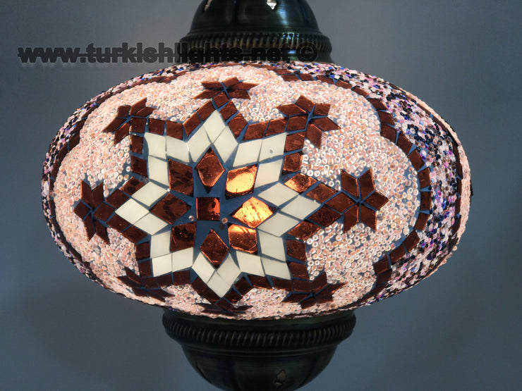 Turkish Mosaic Table Lamp, Extra Large Globe (NO5 GLOBE) - TurkishLights.NET