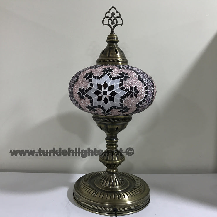 Turkish Mosaic Table Lamp, Extra Large Globe (NO5 GLOBE) - TurkishLights.NET
