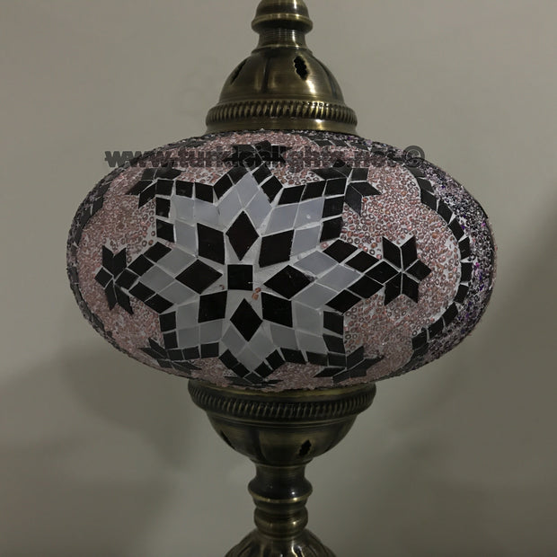 Turkish Mosaic Table Lamp, Extra Large Globe (NO5 GLOBE) - TurkishLights.NET