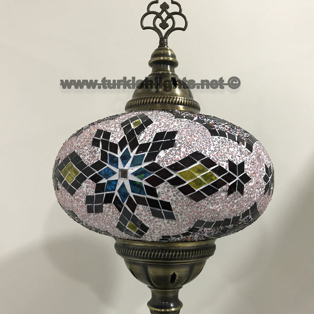 Turkish Mosaic Table Lamp, Extra Large Globe (NO5 GLOBE) - TurkishLights.NET