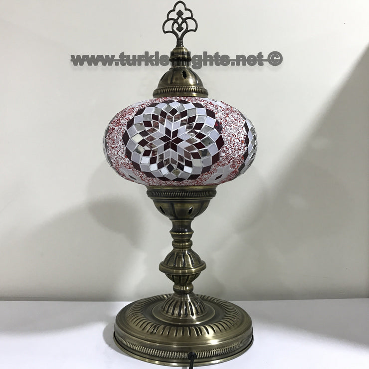 Turkish Mosaic Table Lamp, Extra Large Globe (NO5 GLOBE) - TurkishLights.NET