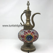 MOSAIC TABLE LAMP, PITCHER (IBRIK) - LARGE GLOBE - TurkishLights.NET