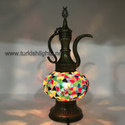 MOSAIC TABLE LAMP, PITCHER (IBRIK) - LARGE GLOBE - TurkishLights.NET