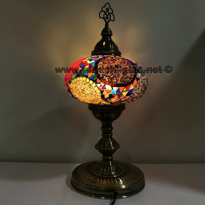 Turkish Mosaic Table Lamp, Extra Large Globe (NO5 GLOBE) - TurkishLights.NET