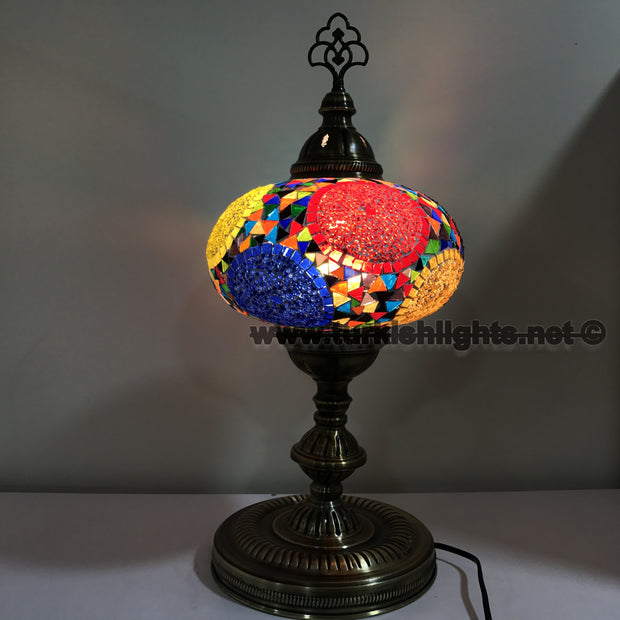 Turkish Mosaic Table Lamp, Extra Large Globe (NO5 GLOBE) - TurkishLights.NET