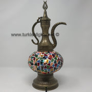 MOSAIC TABLE LAMP, PITCHER (IBRIK) - LARGE GLOBE - TurkishLights.NET