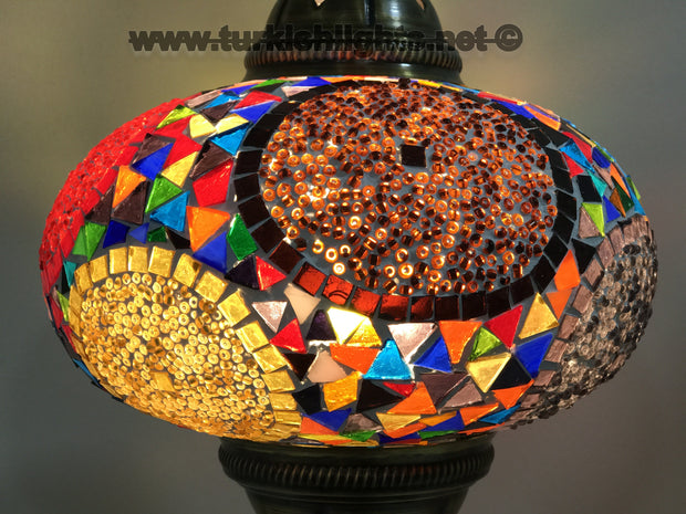 Turkish Mosaic Table Lamp, Extra Large Globe (NO5 GLOBE) - TurkishLights.NET