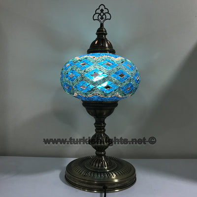 Turkish Mosaic Table Lamp, Extra Large Globe (NO5 GLOBE) - TurkishLights.NET