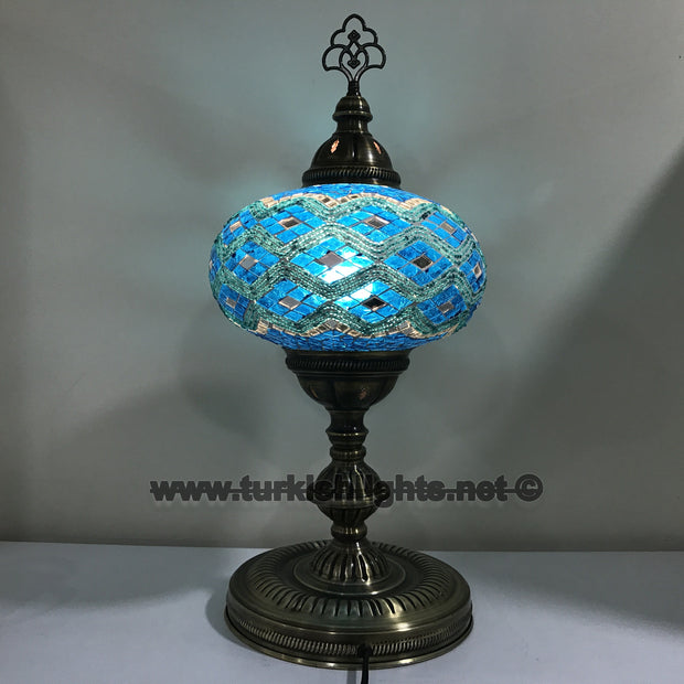 Turkish Mosaic Table Lamp, Extra Large Globe (NO5 GLOBE) - TurkishLights.NET
