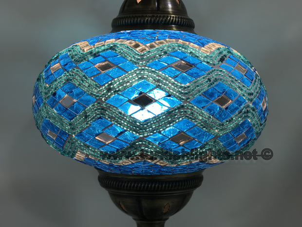 Turkish Mosaic Table Lamp, Extra Large Globe (NO5 GLOBE) - TurkishLights.NET