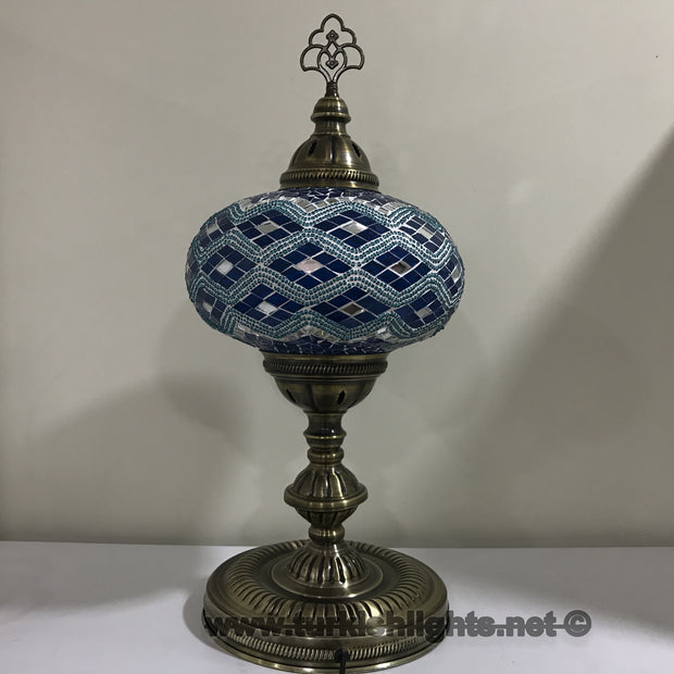 Turkish Mosaic Table Lamp, Extra Large Globe (NO5 GLOBE) - TurkishLights.NET